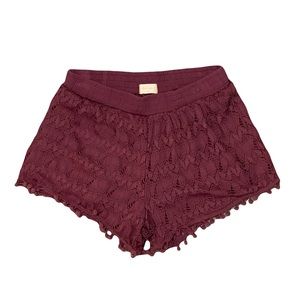 Altar’d State burgundy crocheted shorts size M